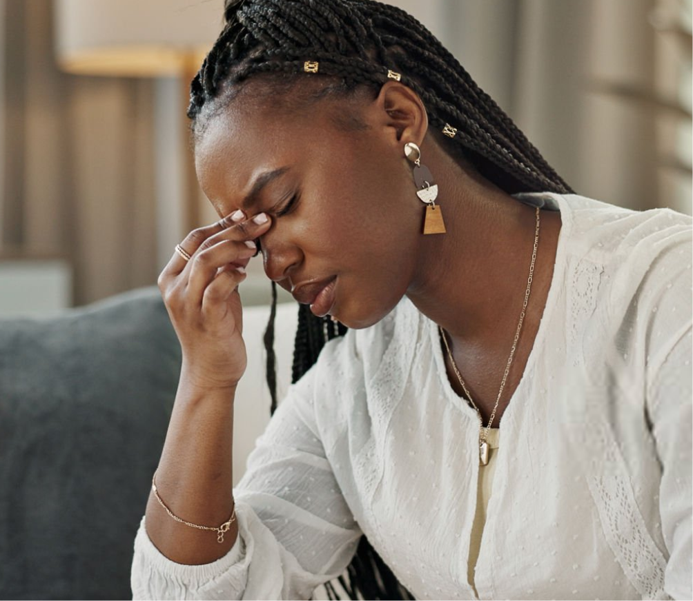Woman with a headache – online psychiatry in Bellevue, WA